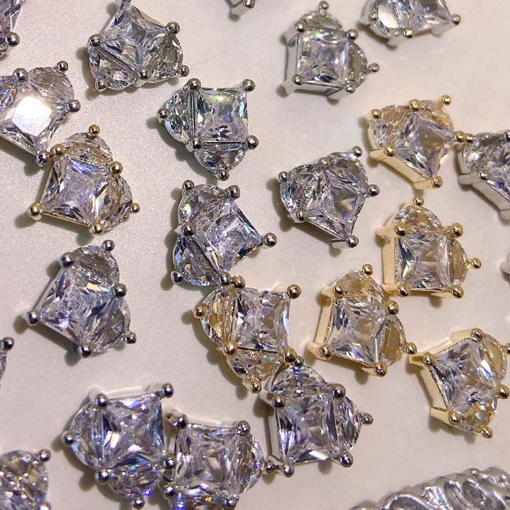 AUGUSTINA Agustina DIY Dekorasi Kuku Mewah Sparkly Aksesoris Kuku Flatback Zirkon Perhiasan Kuku Kristal Pesona