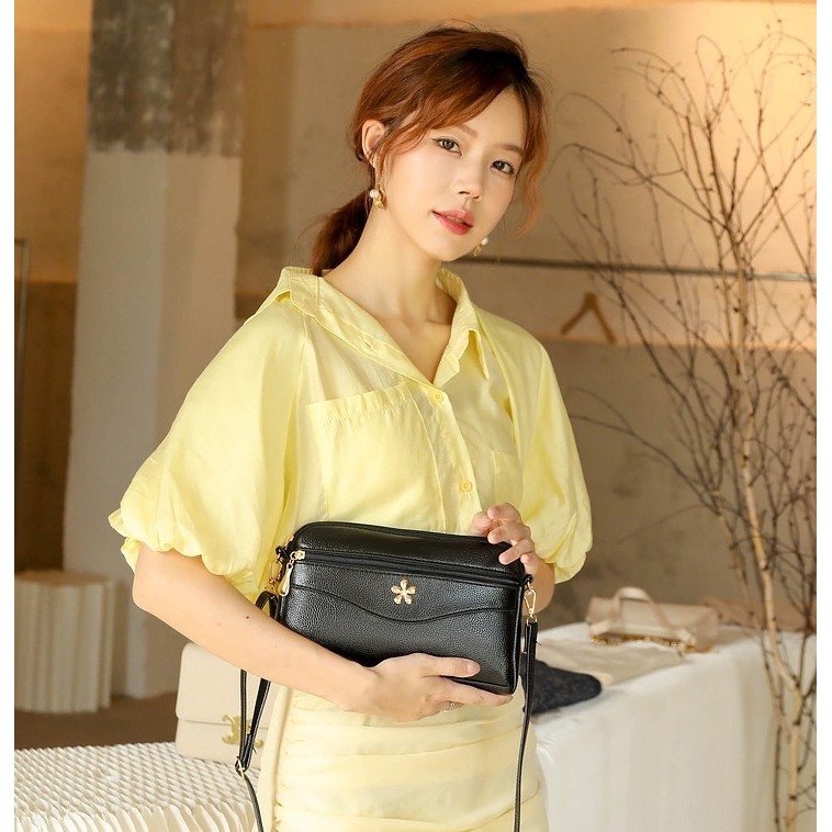 TAS SELEMPANG WANITA KULIT PREMIUM HITAM TA403B5 SIFOLIA SLING BAG IMPORT KOREA KECIL KEKINIAN BATAM