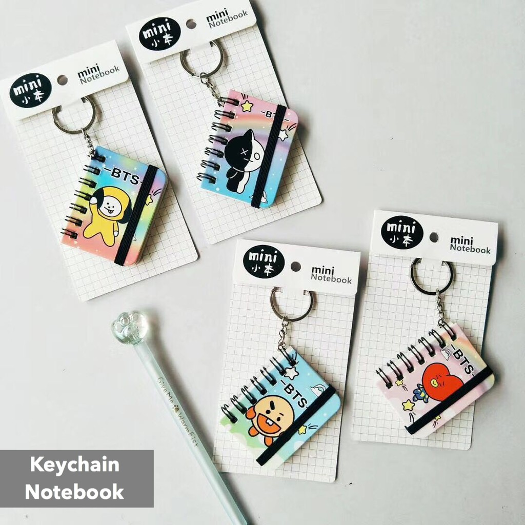 [BS] BISA COD Gantungan Kunci Note Book Key Chain BTS BT21 KPOP - KP487