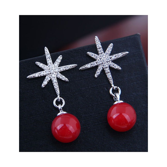 LRC Anting Tusuk Fashion Sun Flower Ball Earring A59345