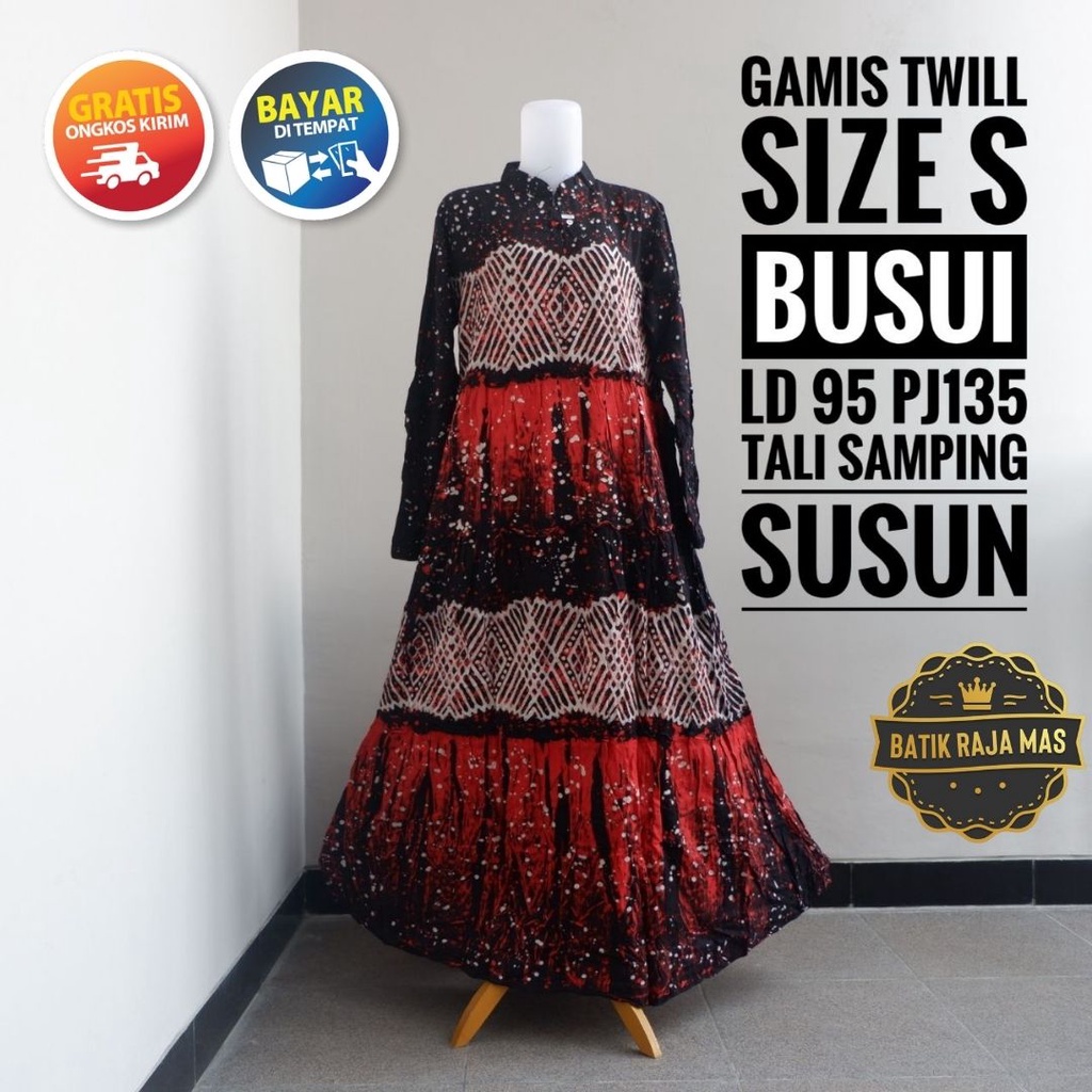 Dress Gamis Wanita Dewasa Remaja Kekinian Syari Raya Lebaran Busui Resleting Depan Twill Ori Pekalon