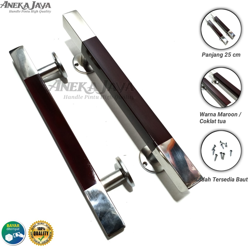 Satu set handle kunci pintu rumah 25 cm murah minimalis tarikan pintu stainless gagang pintu terbaru