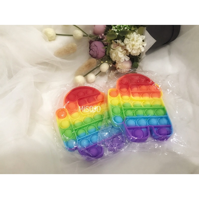 MISO Fidget pop it among us rainbow unicorn dino mini/ fidget toys pereda stress