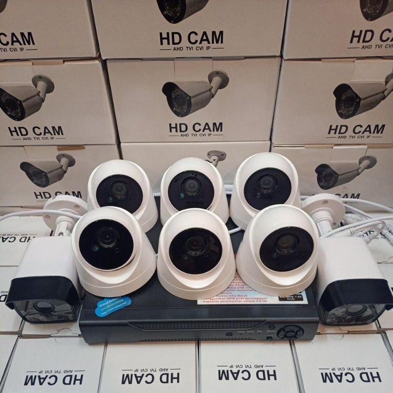 Paket Cctv 8 channel 8 Kamera 4mp Komplit Tinggal Dipasang Lensa Sony Exmor