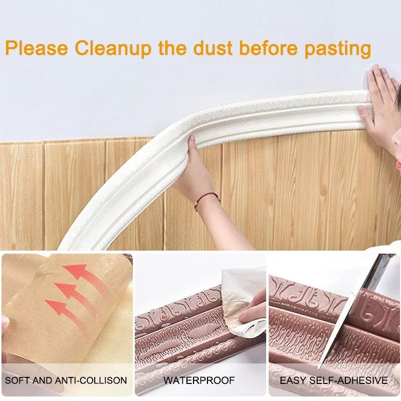 List Wallpaper Dinding 3D Foam Ukuran 230 cm x 5 cm