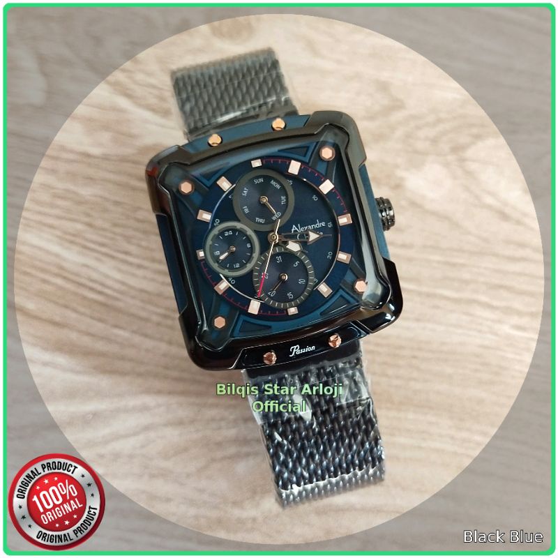 Terbaru Alexandre Christie Kotak Ac 3039 Ladies Tali Pasir Hitam Original