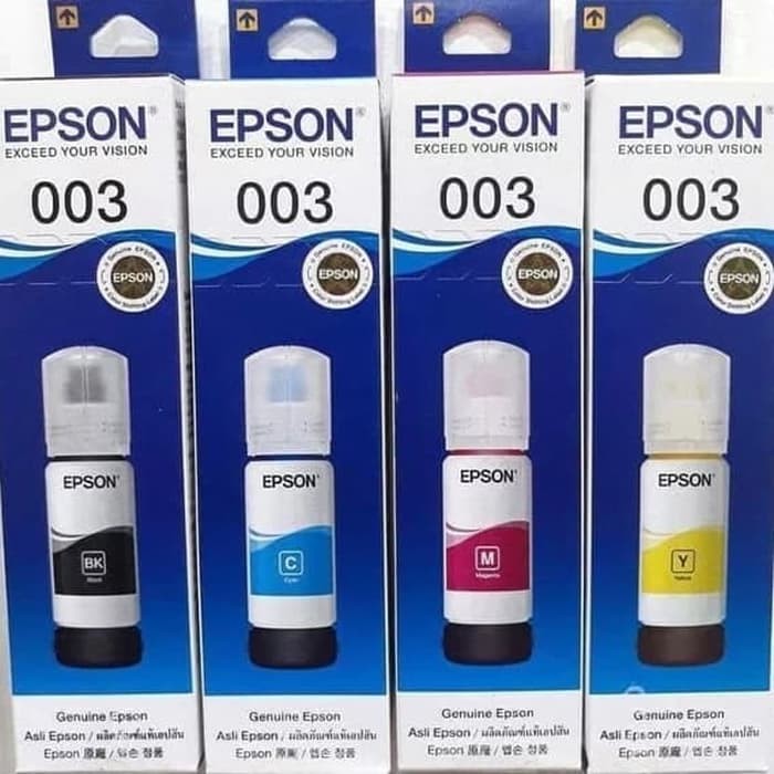 PAKET TINTA EPSON T 003  T003 BLACK CYAN MAGENTA YELLOW ORIGINAL