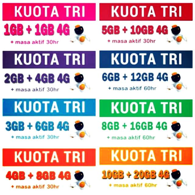 PAKET DATA 3 THREE 2GB 6GB 9GB 22GB 25GB 38GB