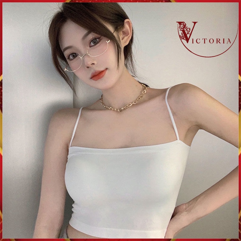 Celyne Tank Top Bra Basic Wanita Panjang / Tanktop Square Tali Spaghetti Premium 1062
