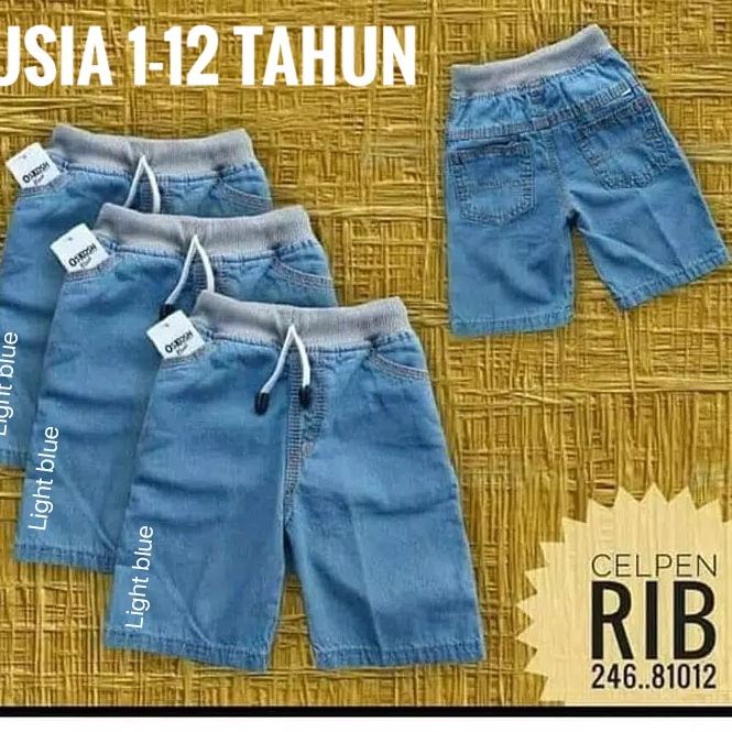 Celana pendek jins polos rip bahan  soft jeans warna biru blue celpen harian murah polo oskosh ‑ GQ.