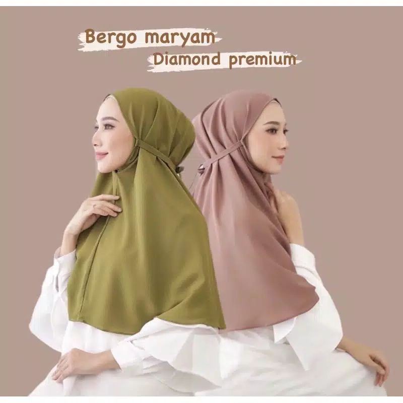 BERGO TALI JILBAB INSTAN BERGO MARYAM KHIMAR INSTANT DIAMOND KHIMAR TALI PREMIUM QUALITY