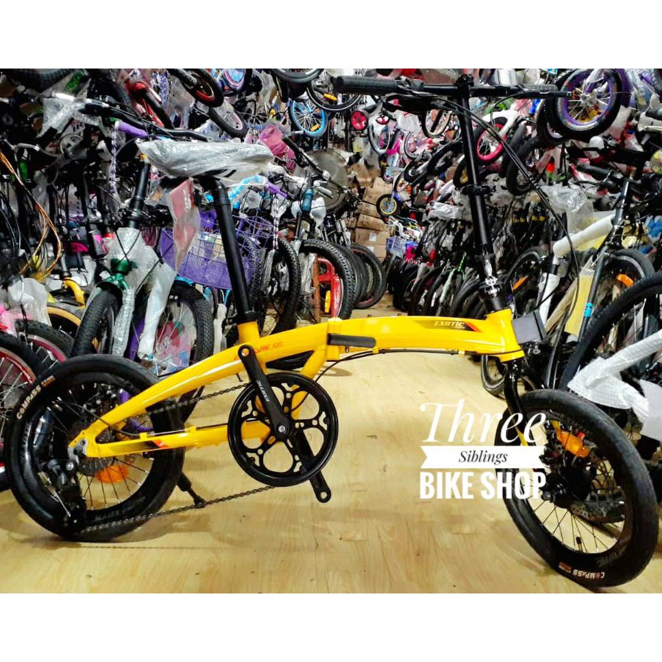 SEPEDA LIPAT EXOTIC by PACIFIC EXPLORE 100 ALLOY 8 SPEED 16 INCH  - GOLDEN YELLOW