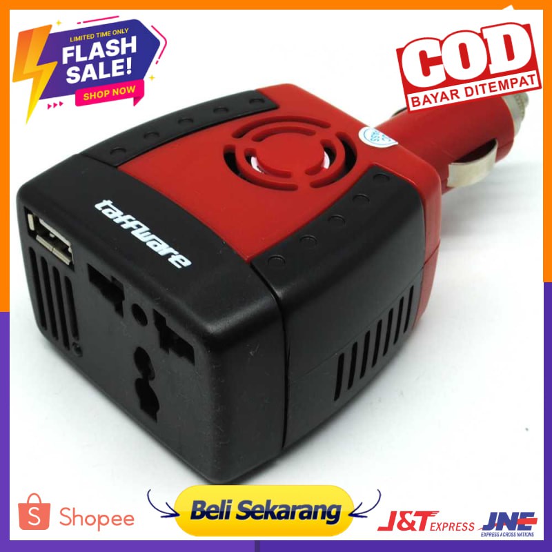 Power Car Inverter Multifungsi 150W 220V AC EU Plug 5V USB Charger T150W