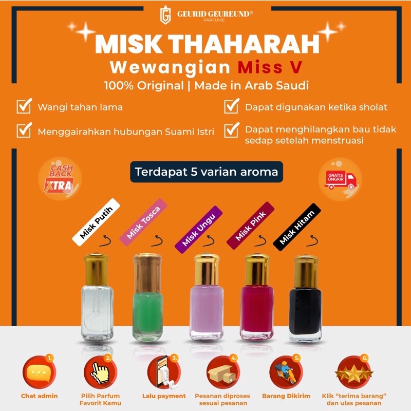 GG PARFUME - Misk tharah Original 3ml Roll On/Parfum Miss V /Parfum pasutri/Misk botol polos