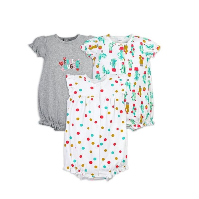 Jumper Lengan Pendek Bayi 3in1 (isi 3pcs) Setelan Romper Baby 3-12 Bulan Import Premium Baju Bayi Newborn Girl Boy