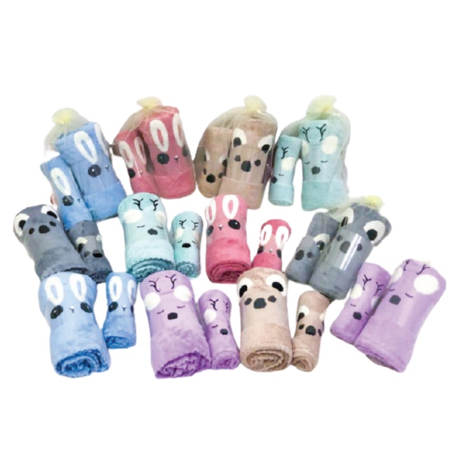 HANDUK MANDI BAYI BONEKA MICROFIBER ISI 2 - HANDUK MANDI BAYI UKURAN 70X140CM DAN 75X35CM