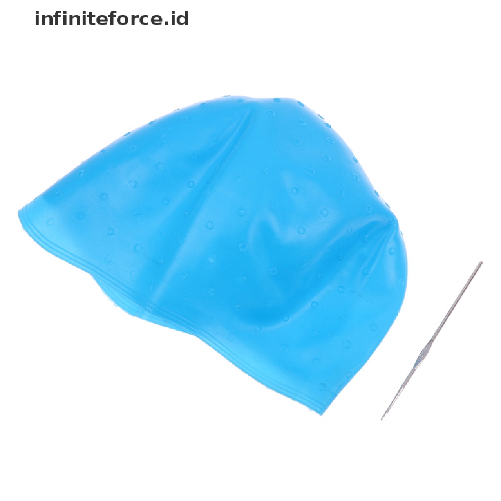 Infiniteforce.id Topi Pewarna Rambut Highlighting Warna Biru Dengan Jarum Silikon