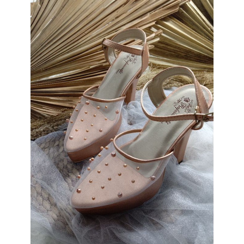 sepatu wedding purri rosegold sepatu wanita cantik 12cm