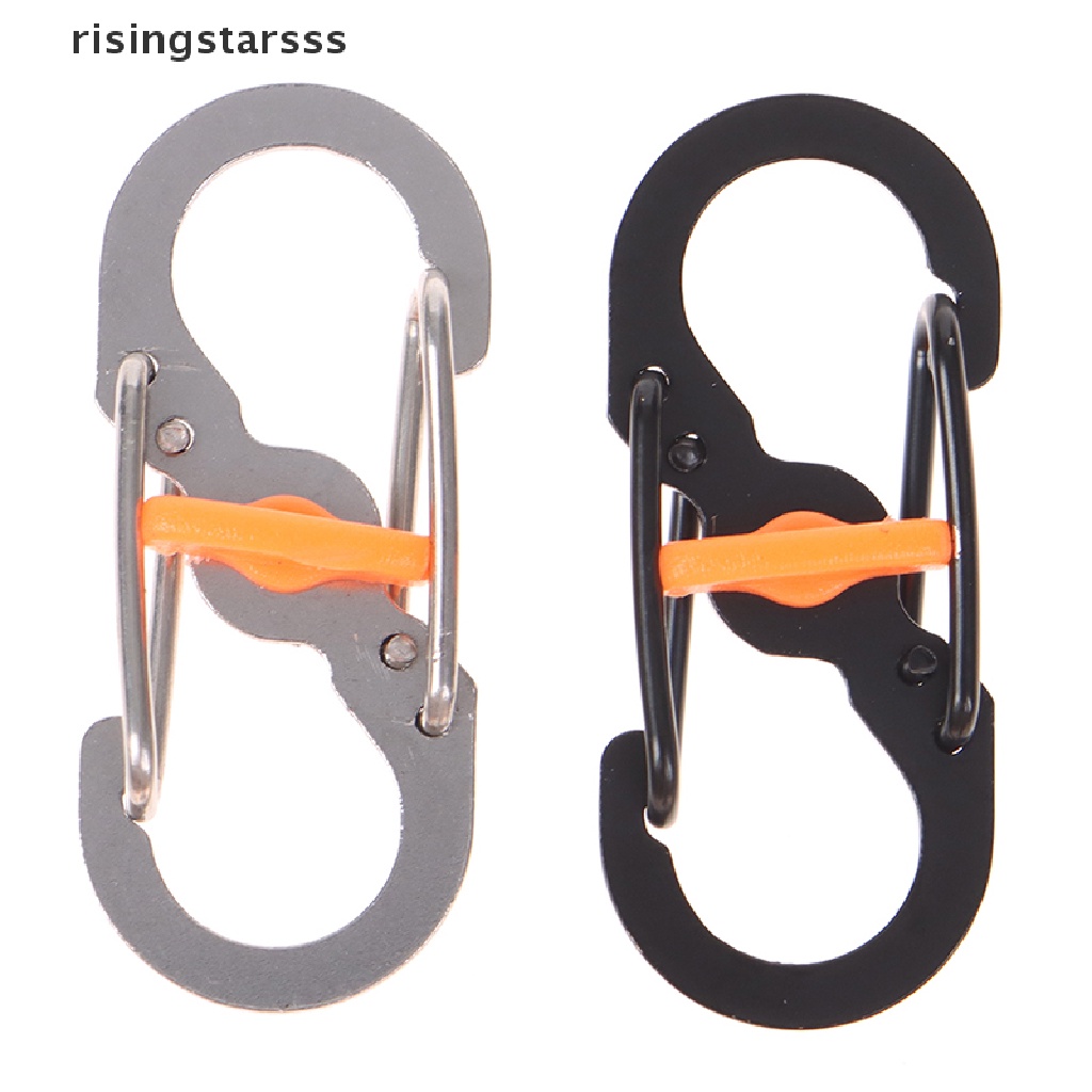 Rsid Span-new Gantungan Kunci Carabiner Bentuk Angka 8 Dengan Kunci S Untuk Camping / Climbing