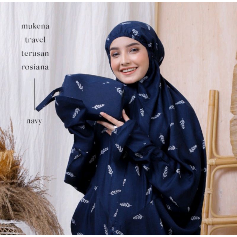 MUKENA TRAVEL HIGHLIGHT KHUMAIRAH TERUSAN MOTIF RAYON PREMIUM TALI+LINGKAR KARET ORIGINAL BRAND