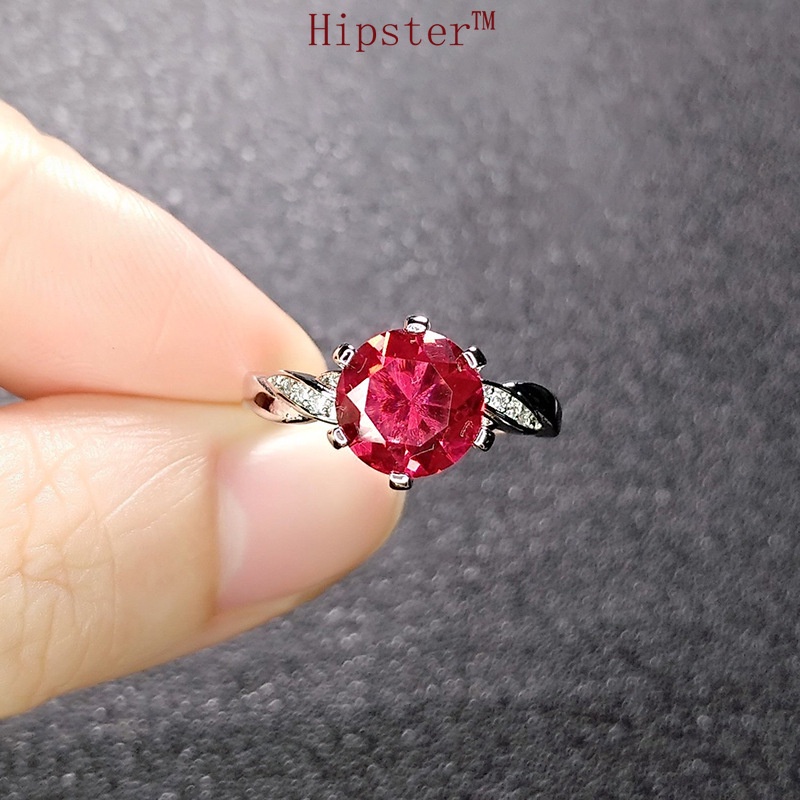 New Hot Sale Fashion Classic Inlaid Big Red Crystal Ring