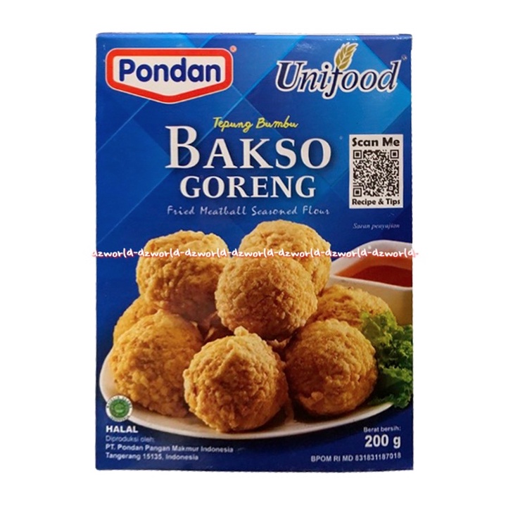 Pondan Tepung Bumbu Bakso Goreng Unifood 200gr Premix Instans Tepung Instan Praktis Membuat Bakso Tepung Fried Meatball Seasoned Flours Meat Ball Balls