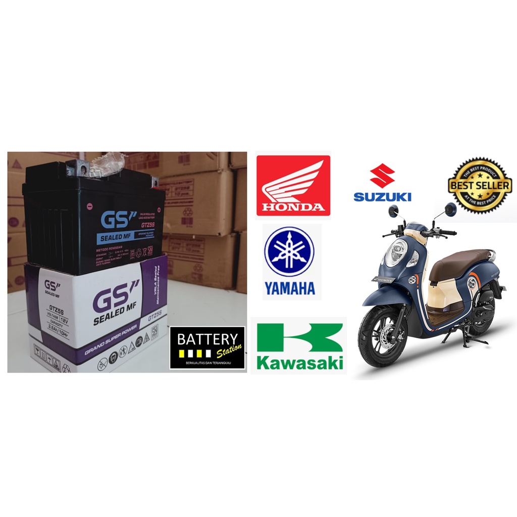 Aki Motor Honda Absolute Revo Fit  Gtz5s GS P aki kering mf Original