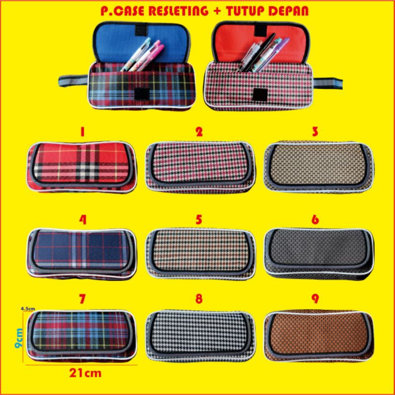 

Tempat Pensil Motif Resleting Tutup Depan / Kotak Pensil Motif