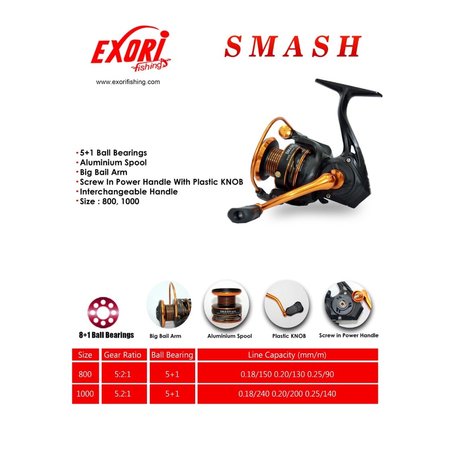 Reel SPINNING EXORI SMASH (POWER HANDLE)