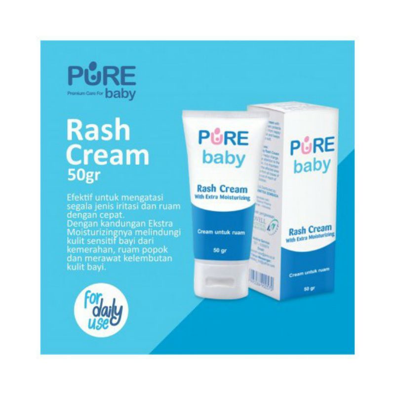 Pure BB Rash Cream Anti Ruam Bayi 50g | Pure Baby Rash Cream Ruam Popok Ruam Keringat Ruam Susu