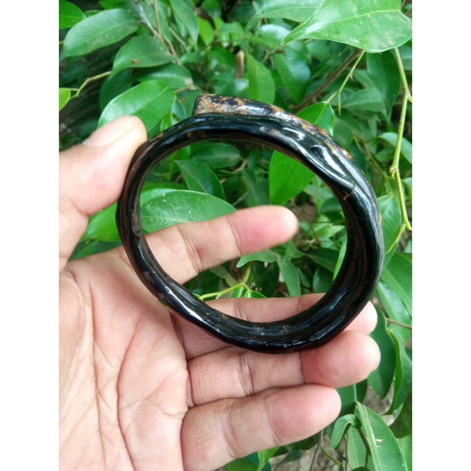 gelang bahar hitam lilit tiga