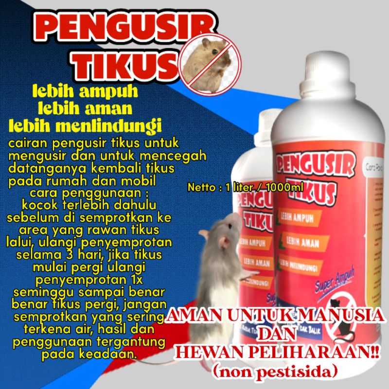 Gun Killer Pengusir Tikus Spray 1Liter Anti Tikus Rumah Dan Mobil Rat Repellent Cairan Anti tikus super ampuh