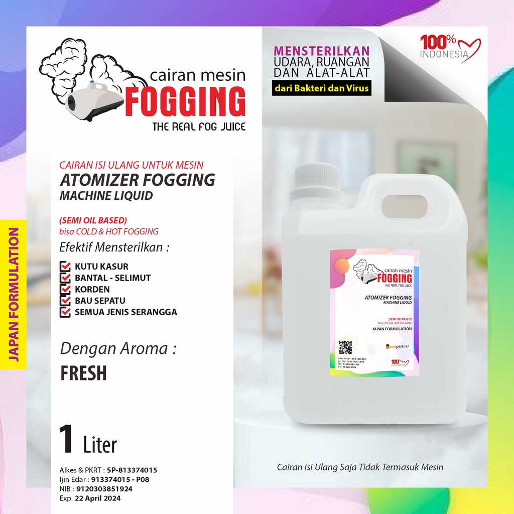 Cairan Fogging Disinfektan Plus Varian Fogging Nyamuk 1 Liter - Free Bubble Warp