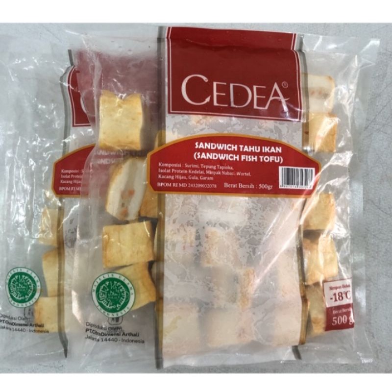 

Cedea Sandwich Tofu olahan ikan 500 gr (Frozen Food)