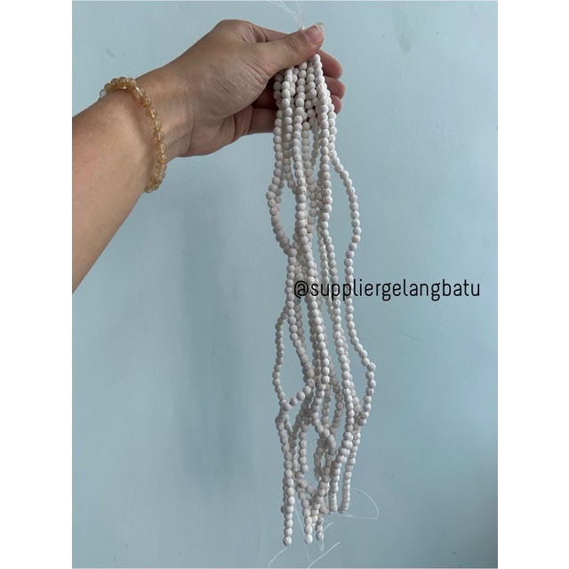 renceng white lava stone putih 6mm batu akik merapi larva atsiri akik