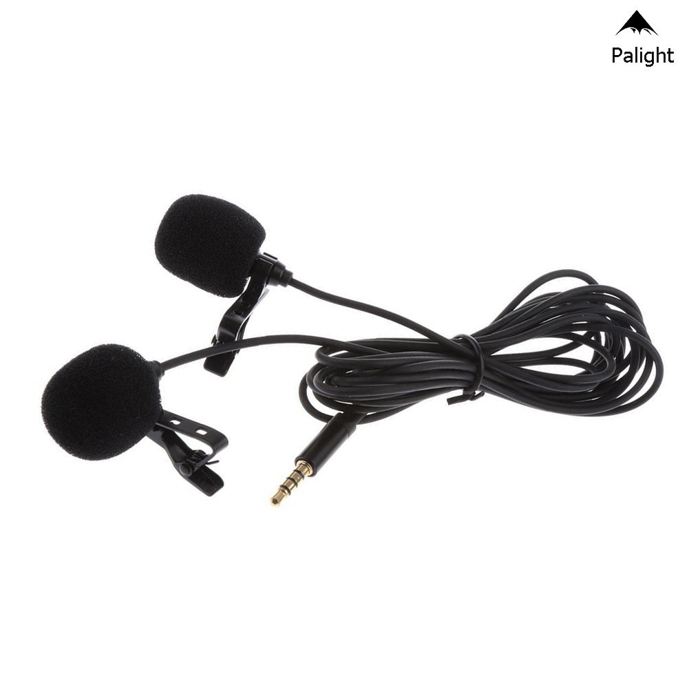 Mini Lavalier double Microphone Dual Headed Recording Clip On Mic for Tablet