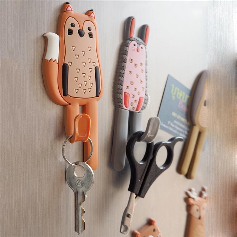 Gantungan Dekorasi Magnetik Kulkas Meja Dinding Lemari Besi Lucu Model Binatang Landak Rubah Refrigerator Hooks Hanger Fridge Sticker Key Holder Gift Hadiah