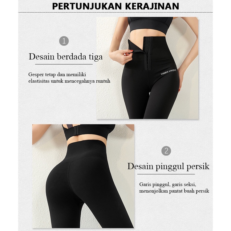 UNINICE Pinggang tinggi kurus Membentuk celana yoga Celana Legging Panjang Olahraga Gym Fitness Running