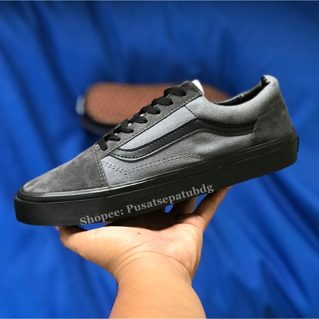 VANS OLDSKOOL GREY BLACK SOL HITAM