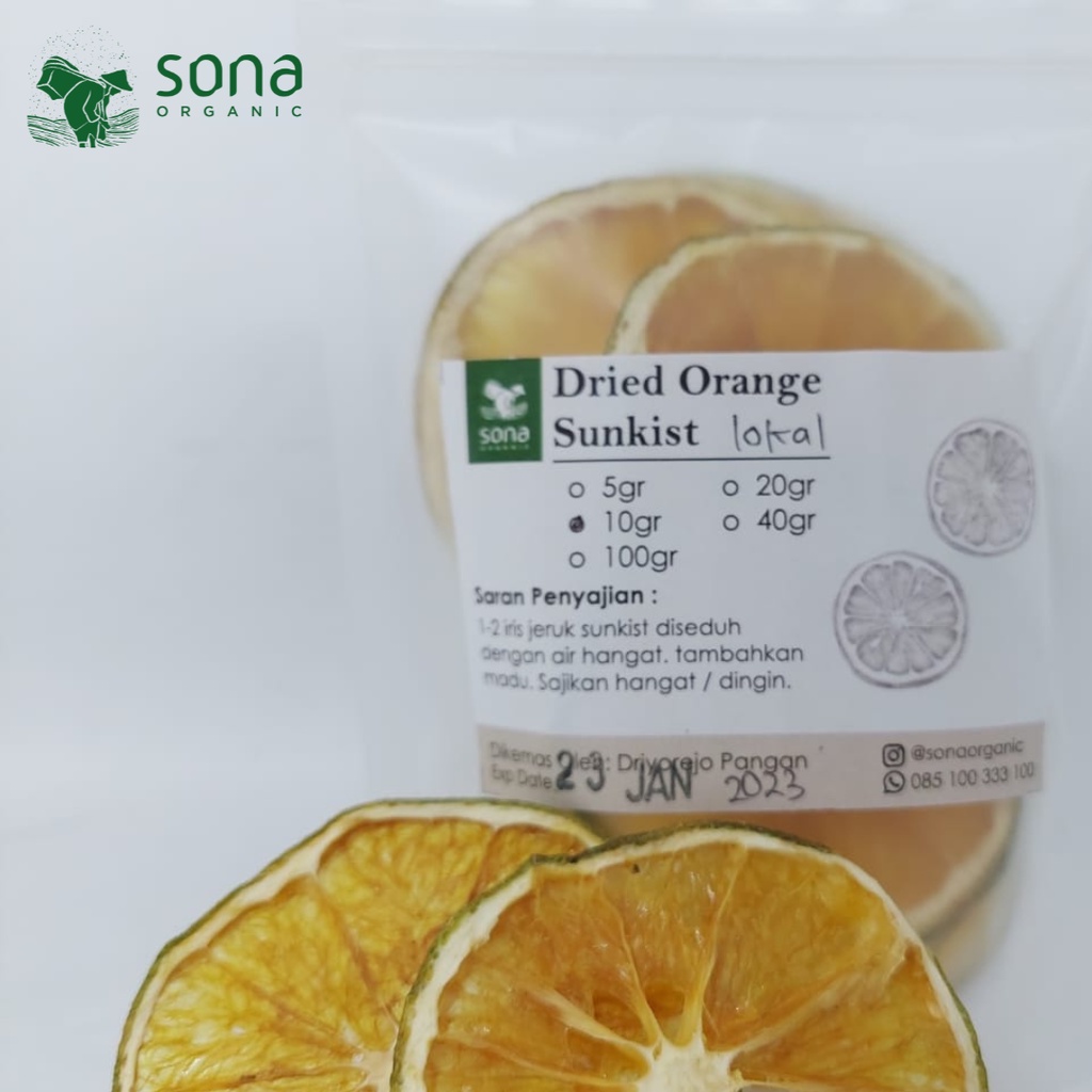 

Dried Orange lokal 10 gr - Jeruk Lokal Iris kering - Sona