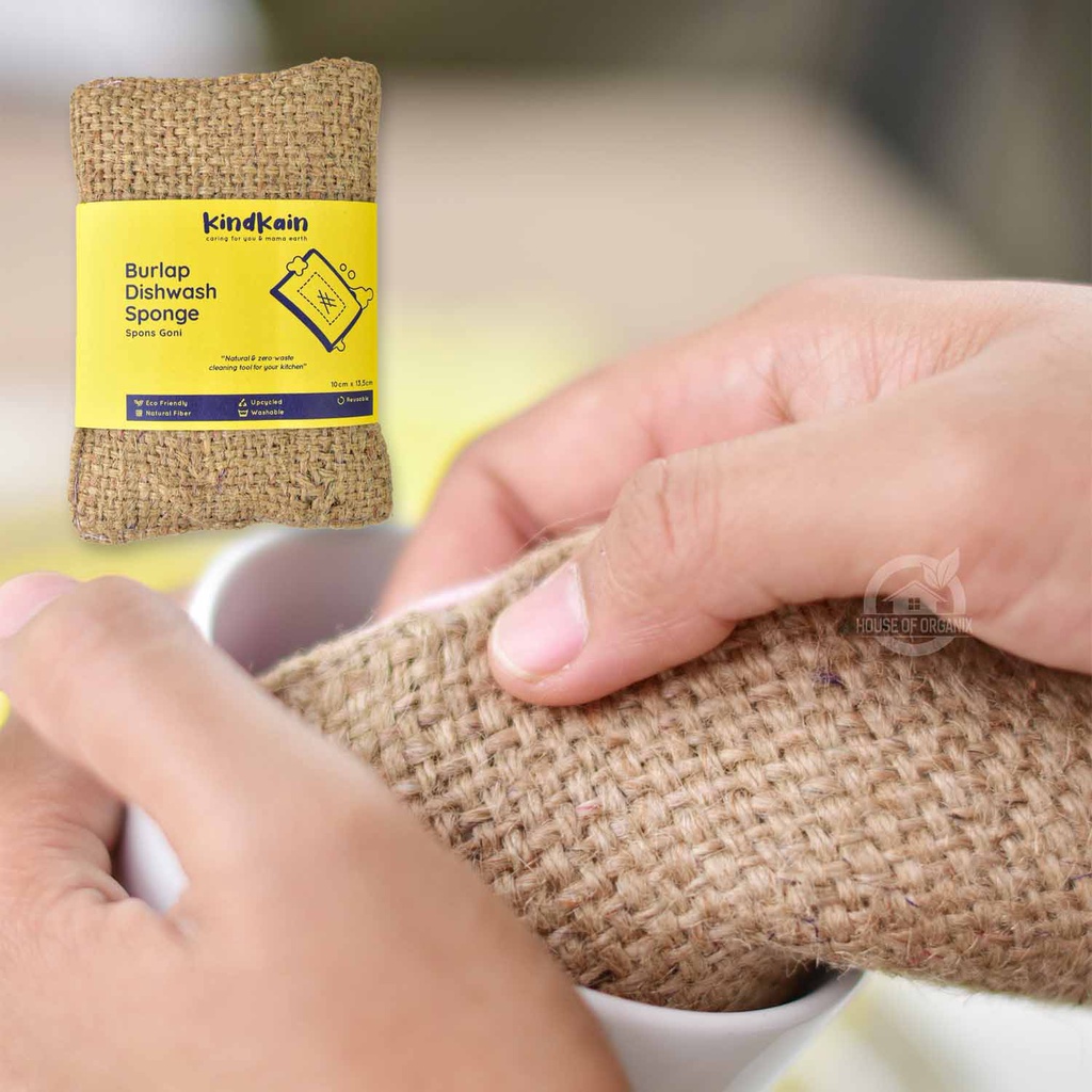 Kindkain Burlap Dishwash Sponge / Spons Goni ( 10 x 13,5 Cm )