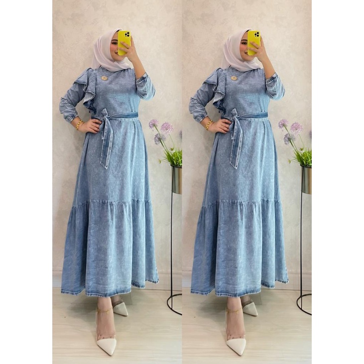 midi dress jeans wash