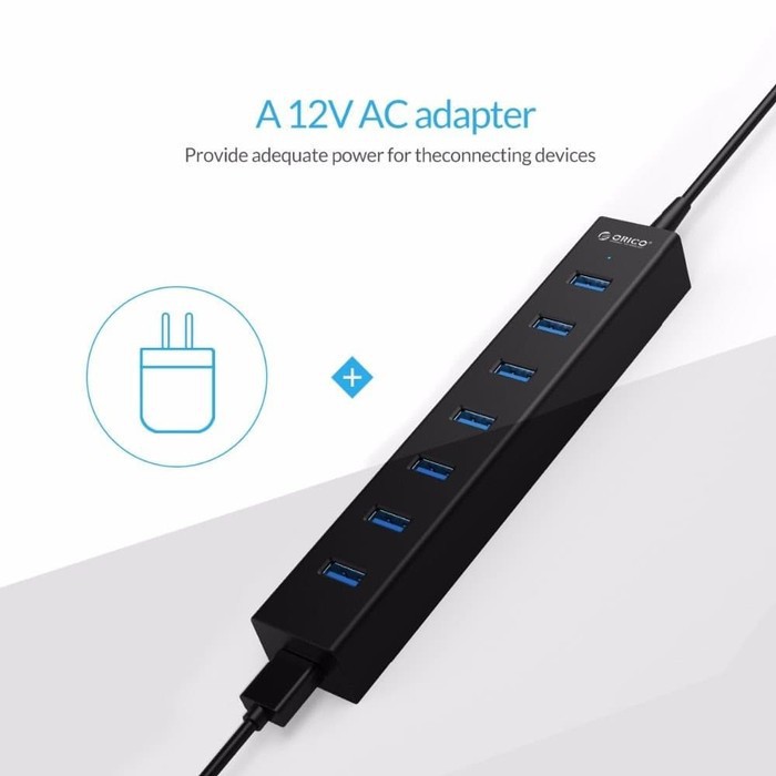 Usb A 3.0 hub orico 7 port 5Gbps adapter for pc aio laptop macbook imac h7013-u3 - Terminal usb3.0 7 slot adaptor H7013u3