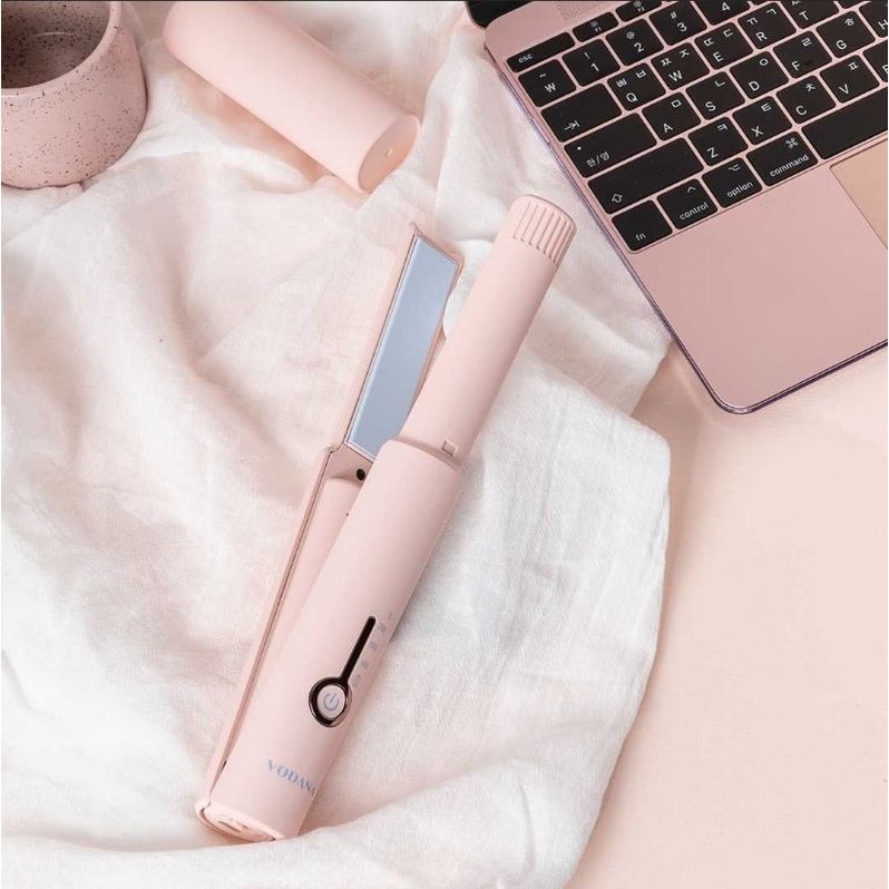 Vodana Lovely Styling Cordless Mini Flat Iron Wireless USB Charge (Tanpa Kabel)