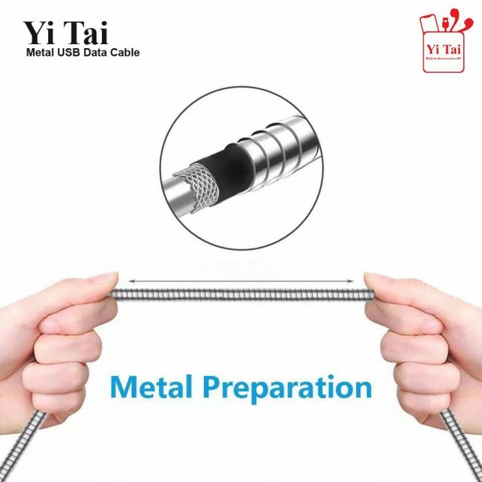 KABEL DATA STAINLESS YI TAI 1M FAST CHARGING MICRO USB TYPE C - SC