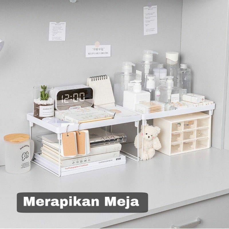 Rak Meja Stationery Desktop Storage Rak Lipat Penyimpanan Buku ATK