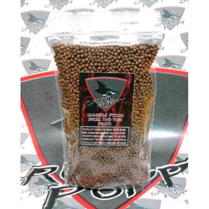 Pelet Cruel Puppy two tone channa food