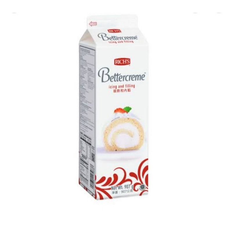 

RICH BETTERCREAM 907GR, APLIKASI BEKU U/TOPPING & ISIAN ES CREAM ,SOES DLL