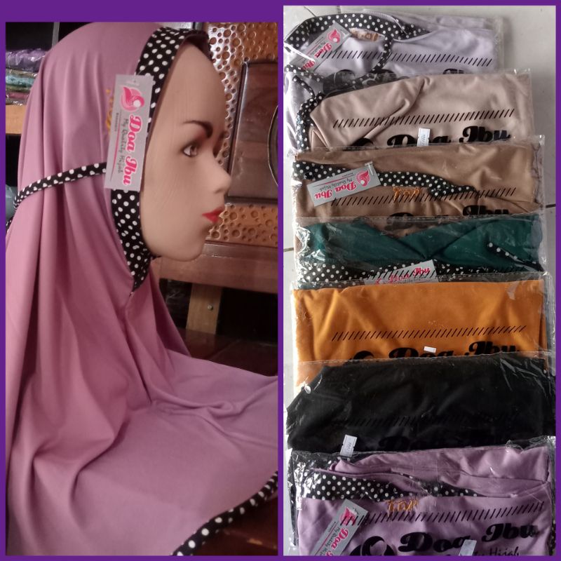 JILBAB INSTAN ANAK "BERGO KOMBINASI POLKA" ORI DOA IBU BY BUNYAMIN
