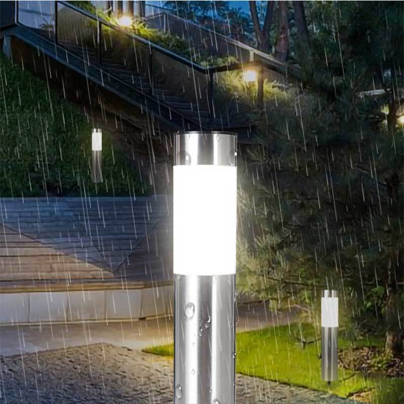 Lampu Malam Led Tenaga Surya Bahan Stainless Steel Anti Air Untuk Outdoor / Pagar / Taman / Jalan Setapak